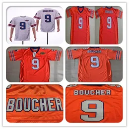 Vin American College Football Wear Hombres 9 Bobby Boucher Jersey Película Fútbol The Waterboy Película Adam Sandler Jerseys cosidos Naranja Blanco 50t