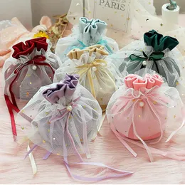 Envoltura de regalo 1pc bolsa de dulces de terciopelo creativo para favores de boda baby shower baby shower chocolate para niños bolsas
