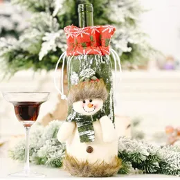 Decorações de natal garrafa de vinho Capa decorativa adorável Papai Noel Sacos de suéter para festa de Natal personalizados