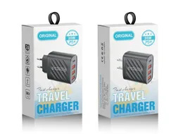 4 portas PD USB-C AC Carregadores domésticos Carregador de parede de viagem Adaptadores de energia Plugues de alta velocidade para iPhone 13 Samsung Htc Android Phone PC com pacote