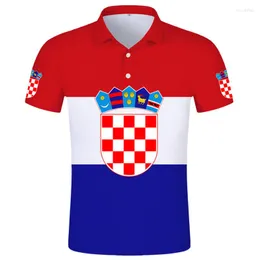 Polos maschile Croazia Shirt Fai da te Nome personalizzato gratuito HRV Bandiera Croata Croata Hrvatska Republic Stampa Polo abbigliamento