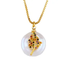 Collane di gioielli pendenti bianchi crostacei stellone stellone delfino coconut albero o collana a catena zirconia gioiello gioiello cubico cristallo cz fascino di moda hwe4