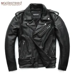 Мужские кожаные искусственные маклетиды классические мотоциклетные куртки мужчины 100% натуральный коврик толстый мото -зимний рукав 6167см 6xl M192 220905
