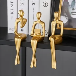 Oggetti decorativi Figurine Accessori da scrivania nordici Figura del pensatore Statua Decorazione soggiorno di lusso Decorazioni per la casa Arte Desktop Scultura Artigianato 220902