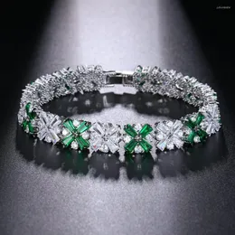 Link bransoletki 2 kolory zielony czerwony hermosa bransoletka biżuterii 17,5 cm całkiem błyszcząca błyszcząca płatek śniegu Jewellry impreza wakacyjna prezent