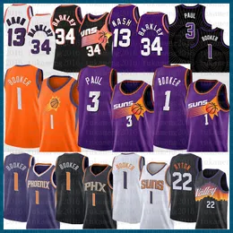 Basketbal jerseys 1 3 22 13 34 Basketball jersey Devin Booker Chris Paul DeAndre Ayton Steve Nash Charles Barkley Purple