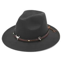 Kvinnors Panama Hat Wide Brim Fedora Trilby Costume Cap w/Handbearbetat band för Halloween Masquerade Birthday Party