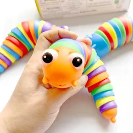Party Favor Fidget Toys Slugled Elastyczne ślimaki 3D SLIGIS ANTINI-ANTICETYTION Sensory dla dzieci