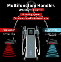 Salão EMSLIMLIMLIMENT MACHINE MACHANDO EMS Estimulador muscular Eletromagnético Equipamento de beleza de beleza de alta intensidade e armas 2 ou 4 alças podem funcionar ao mesmo tempo