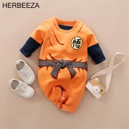 Rompers Herbeezaアニメベビー服コスプレボーイズベイビーコスチュームキッズ幼児の赤ちゃんオーバーオールボーンズジャンプスーツ漫画ベイビーロンパーズ220905