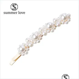 H￥rklipp Barrettes Ny ankomst Pearl Hair Clip Ponytail f￶r Women Fashion Barrette Beautif Hairpins Accessories Korean C Lulubaby DHO47