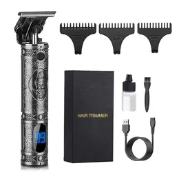 Hair Trimmer For Men Beard Zero Gapped Barber Cordless Lcd Display Rechargeable Include Clipper Oil Drop Delivery 2022 Lulubaby Amijs