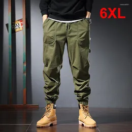 Herrbyxor plus storlek 5xl 6xl taktisk last m￤n mode avslappnad milit￤r manlig flerficka byxor joggar khaki green