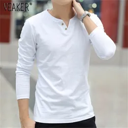 Erkekler Tişörtler Erkekler Sonbahar Keten Tişörtleri Erkek Uzun Kollu Çin Stil Tops Tshirt Düz Renk Beyaz Keten Pamuk Tişört M-3XL 220902