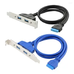 Ports USB3.0 Hub 20Pin Header To Female Adapter Desktop Computer Rear Panel Motherboard Extension Bracket Cable 50CM