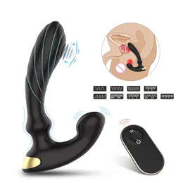 Sk￶nhetsartiklar anal vibrator f￶r manlig prostata massager plug 9 hastighet vuxna sexiga leksaker silikon fj￤rrm￤stare kvinnor vagina stimulator