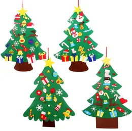 子供のdiyは、ホームナビダッド2022年のクリスマスツリークリスマスの飾りを感じましたニュー年ギフト - クリスマス装飾品サンタクロースクリスマスツリーSN4135