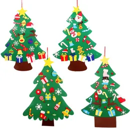 Albero di Natale in feltro fai-da-te per bambini Decorazione natalizia per la casa Navidad 2022 Regali di Capodanno-Ornamenti natalizi Alberi di Natale di Babbo Natale SN4135