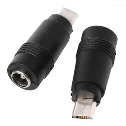 Acessórios de iluminação 5.5 2.1 fêmea para micro USB macho macho 5pin DC Power Cailter Adapter Connector para laptop/tablet