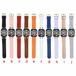 Correas inteligentes para Apple Watchbands Watch Band Wristband Watchband Designer Luxury Strap Leather Bracelet Fashion Print Stripes 42Mm 38Mm 40Mm 44Mm 45Mm Iwatch 4 5 6 7