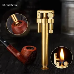 New German ROWENTA Detachable Pipe Lighter Permanent Cotton Core Pure Copper Kerosene Windproof Grinding Wheel Flint Lighter Torch