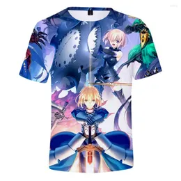 Herr t-skjortor Fate Grand Order 3D T-shirt Män och kvinnors kortärmade avslappnade all-match streetwear