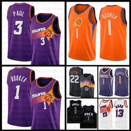 Devin Booker Basketball Jersey 1 3 22 13 34 2022 새로운 Chris Paul Deandre Ayton Steve Nash Charles Barkley Beige