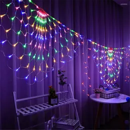 Strings 3.5M 424leds 3 Peacock Mesh Net Led String Lights EU/US/UK Plug Outdoor Window Icicle Light For Christmas Party Year