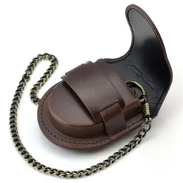 Klassiker Vintage Black Leder Taschenuhr Holder Aufbewahrungsprotokollbeutel für FOB Watch221r