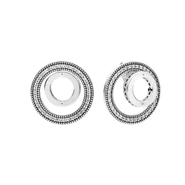 CZ Diamond Pave Circle Orecchini per borchie autentiche Sterling Women Designer Gioielli per Pandora Love Heart Earing Set con scatola originale