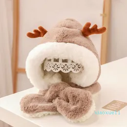 Modeaccessoires Schals Baby Herbst Winter Kindermütze Schal Integrierte Plus Samt Warme und bequeme Verdickung Mädchen süße Super Boy Cap