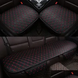 Car Seat Covers Car Seat Ers Leather Er Set Front Rear Backseat Cushion Chair Protector Mat Pad Interior Accessoriescar Drop Delivery Dhhqg