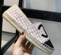 캔버스 신발 로퍼 Espadrilles 100% 가죽 여자 신발 고급 캡 발가락 퀼팅 순수한 손 봉제 여자 아파트 고급스러운 릴 티 스프링 크기 14