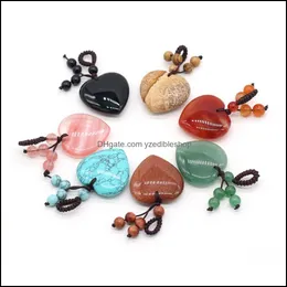 Charms 30 mm verschiedene Herz-Naturstein-Knoten-Seil-Charms-Anhänger für die Herstellung von DIY-Schmuck Drop-Lieferung 2021 Findings Com Dhseller2010 Dhhr6