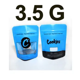 طبخ 3.5g الأكياس الزرقاء الأزرق الأزرق رائحة رائحة سستة حزمة البلاستيك كيس فارغ حلوى عشب جاف زهرة العببة الصالحة للأكل.