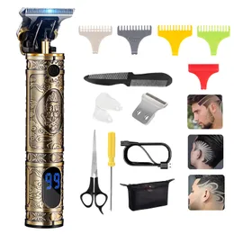 Trimmer do włosów Clippers dla mężczyzn Zero Zero Professional T Blade Blade Bezprzeznane Cuting Pro zarys detale fryzury 0 mm bal lulubaby amvlo