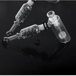 냉동성 글리세린 코일 망치 버버 흡연 파이프 블랙 5 armtree perc bubblers 워터 파이프 클립이 결합 된 두 챔버