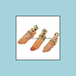 Pendant Necklaces Natural Quartz Crystal Column Pendant Cluster Necklace Ladies Jewelry Collection Atmosphere Simple Dro Dhseller2010 Dhz3Q