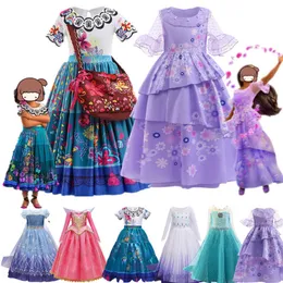 Kız Dresses Kız Prenses Elbiseler Çocuklar Encanto Madrigal Cosplay Kostüm Noel Cadılar Bayram