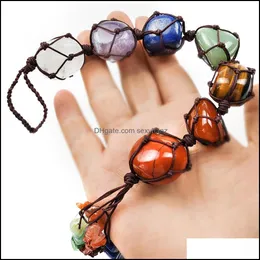 Подвесные ожерелья плетеные чакра Рейки Кристаллы Заживание Камня подвеска Семь чакр. Целостная энергия.