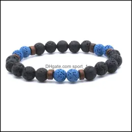 Charm armband handgjorda 8mm sju chakras tibetanska buddha armband chakra colorf lava sten diffuser armband m￤n smycken g￥va drop dh6va