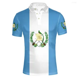Mannen Polo GUATEMALA Mannelijke Shirt Diy Custom Naam Nummer Gtm Natie Vlag Land Guatemalteekse Spaans College Print Po kleding