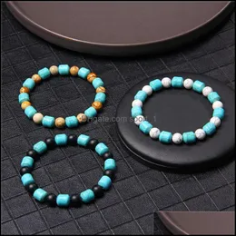 Bracelets de charme Tubo turqueias de pedra Pulseira de charme azul para homens Homens Lucky Energy Jewelry Gifts Drop Deliver
