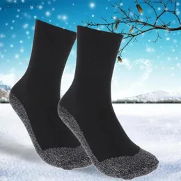 Athletic Socks 1 Pair of Winter Thermal Heated Luminised Fibres Elastic Thicker Women Men Tube Ski Moire Floor Sleeping L220905