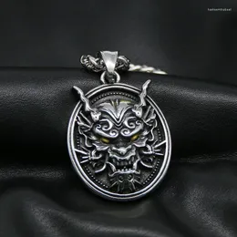 Pendant Necklaces MACLOTS Mens Stainless Steel Punk Golden Eyes Tusks Dragon Relief Necklace Men Jewelry