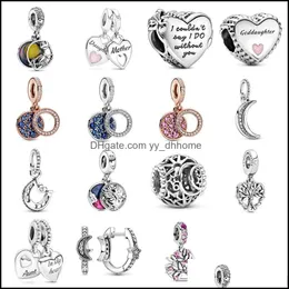 Argento Fit Pandora Bracciali Madre Figlia Cuore Charms Sier 925 Perline originali per gioielli che fanno Sterling Fai da te Donne Drop Yydhhome Dhwo2