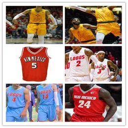 2021 College New Mexico Lobos Basketbol Forması Özel Jaquan Lyle Corey Manigault Zane Martin Makuach Maluach Vance Jackson Bragg Jr.