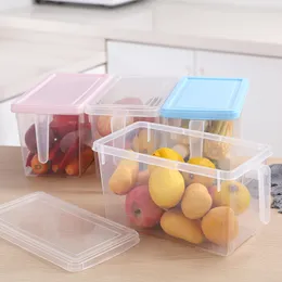 Kylskåpslådan Typ förvaringslåda Köket Transparent Plastic Organizer Grains Beans Fruit Storage Boxes Sealed Food Container TH0248