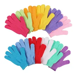 Duş gövdesi için peeling banyo eldivenleri yıkayıcılar masaj çift taraflı yıkayıcı eldivenler eldiven ölü cilt hücresi sökücü sünger yıkama derileri nemlendirici spa köpük 13 renk
