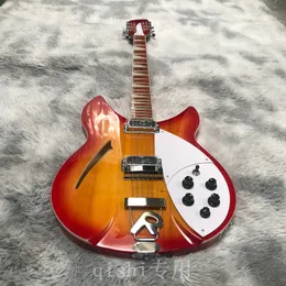 Novo produto 12 Strings Ricken- Backer Guitar Electric 2 Piece de pick-up Fotos reais de cor vermelha linda